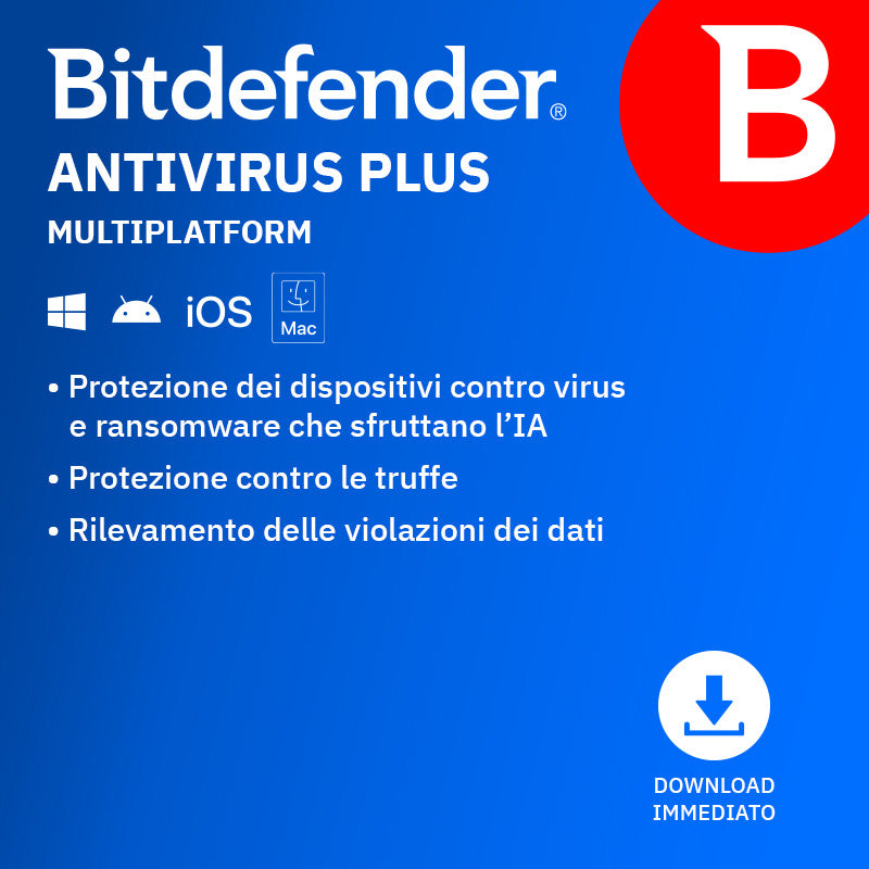 Bitdefender Antivirus Plus 1 dispositivo 1 Anno ESD