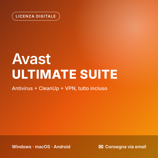 Avast Ultimate Suite – 10 Dispositivi – 3 Anni – Antivirus + CleanUp + VPN – Licenza ESD