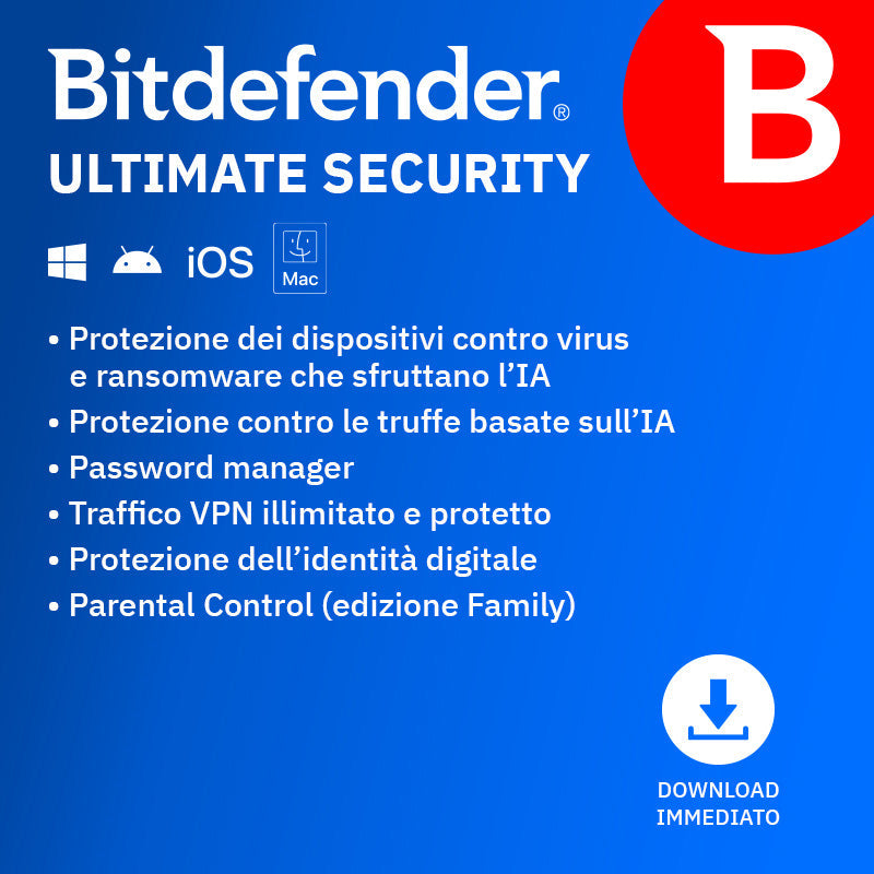 Bitdefender Ultimate Security Individual 5 dispositivi 2 Anni ESD