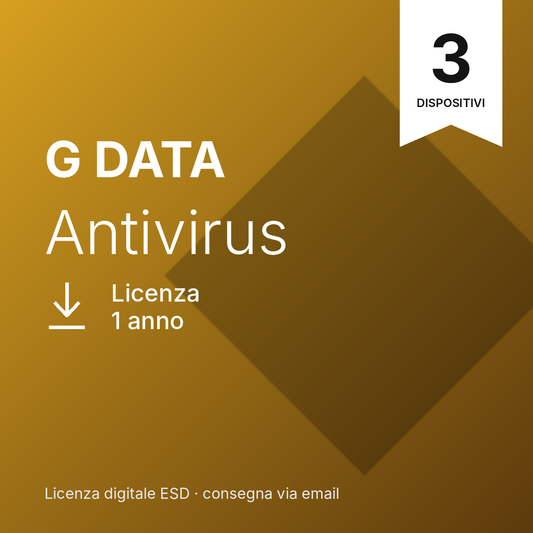 G DATA Antivirus – 3 Dispositivi – 1 Anno – Windows – Licenza ESD