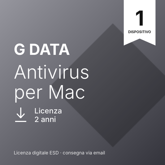 G DATA Antivirus per Mac – 1 Dispositivo – 2 Anni – macOS – Licenza ESD