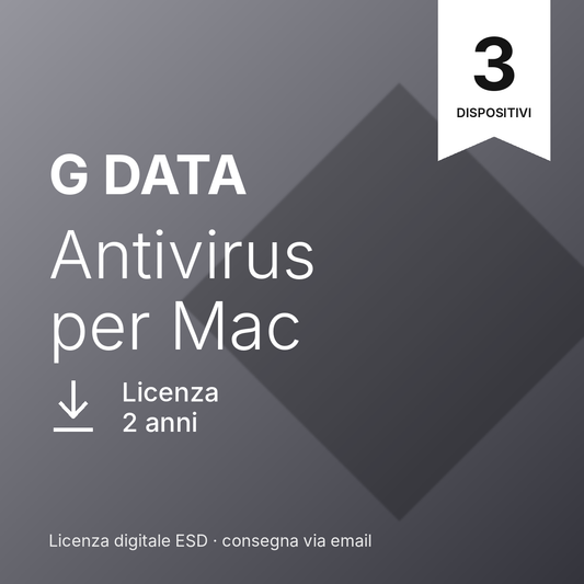 G DATA Antivirus per Mac – 3 Dispositivi – 2 Anni – macOS – Licenza ESD