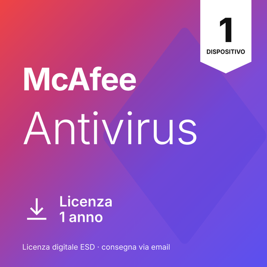 McAfee Antivirus  1 PC 1 Anno Licenza ESD
