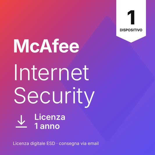 McAfee Internet Security – 1 Dispositivo – 1 Anno – Win/Mac/Android/iOS – Licenza ESD