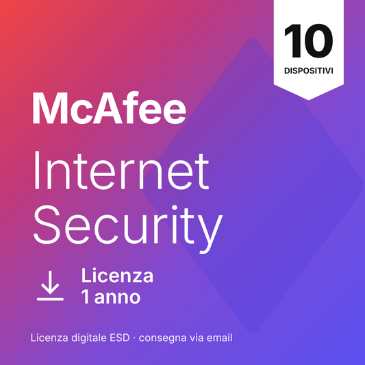 McAfee Internet Security – 10 Dispositivi – 1 Anno – Win/Mac/Android/iOS – Licenza ESD