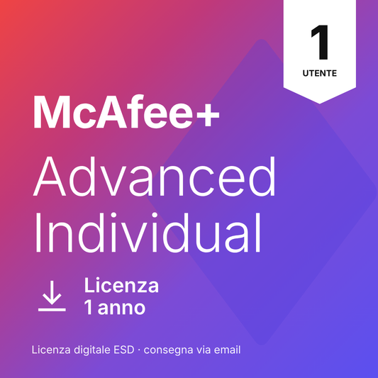 McAfee+ Advanced Individual 1 Utente 1 Anno Licenza ESD