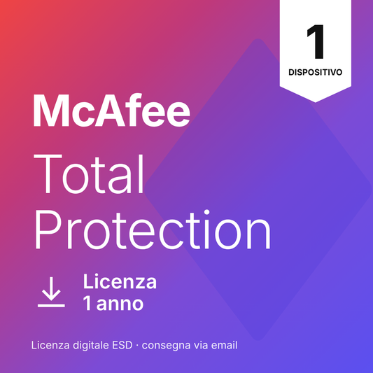 McAfee Total Protection 1 Dispositivo 1 Anno Licenza ESD