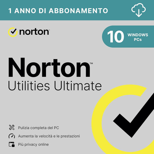 Norton Utilities Ultimate – 10 Dispositivi – 1 Anno – Windows – Licenza ESD