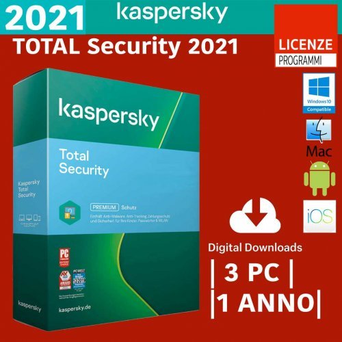 Kaspersky Total Security 2020 3 utenti 2 ANNO MULTI DEVICE Inc scarica ANTIVIRUS 