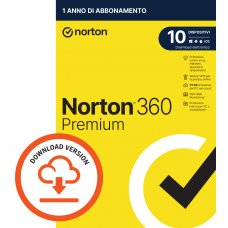Norton 360 Premium 2024 10 PC Dispositivi 1 Anno iOs Mac Windows VPN ESD (non richiede carta di credito)
