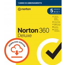 Norton 360 DeLuxe 2024 5 PC Dispositivi 1 Anno iOs Mac Windows VPN ESD no rinnovo obbligatorio
